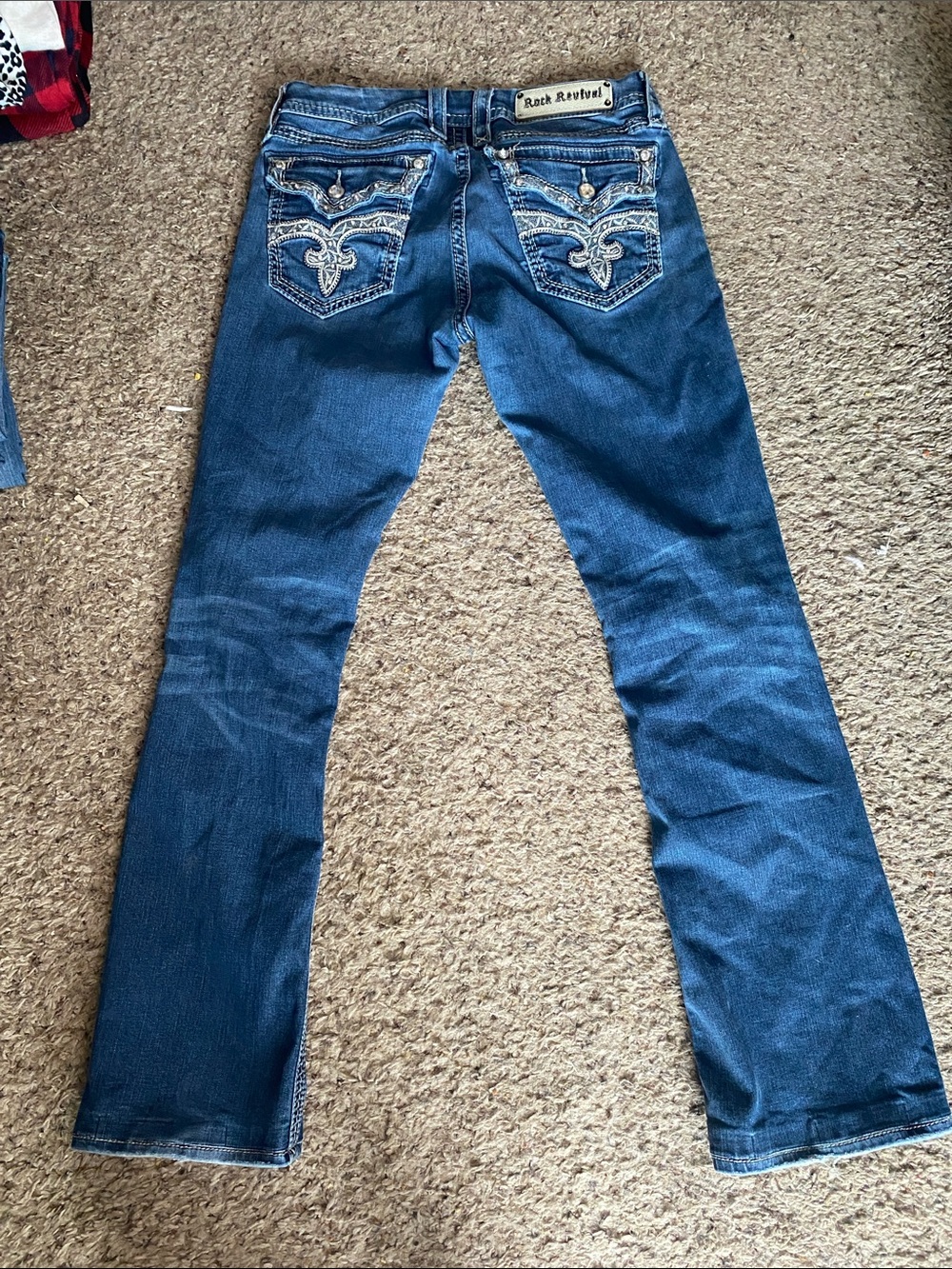 Rock Revival Women's Dark Blue Embroidered Boot Cut Jeans